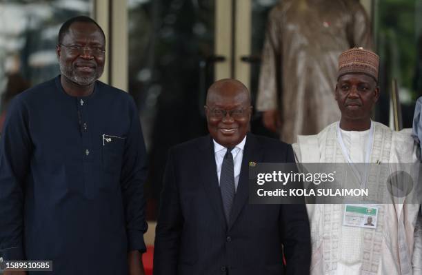 President of Economic Community of West African States Commission, Omar Touray , Ghana's President Nana Akufo-Addo and Nigeria's Minister of Foreign...