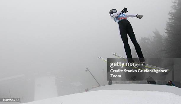 Lukas Hlava of the Czech Republic during the FIS Ski Jumping World Cup Vierschanzentournee on January 04, 2013 in Innsbruck, Austria.