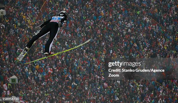 Lukas Hlava of the Czech Republic during the FIS Ski Jumping World Cup Vierschanzentournee on January 04, 2013 in Innsbruck, Austria.