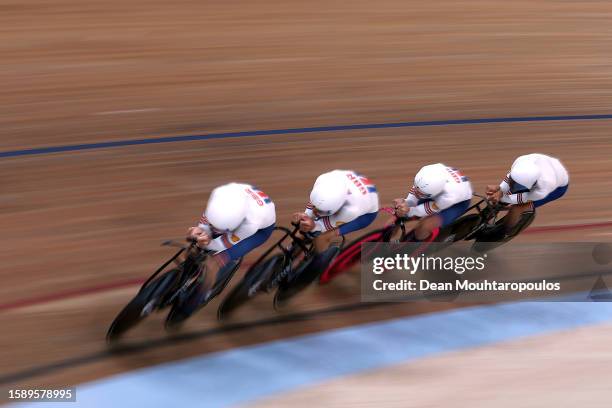 General view of Oliver Wood of Great Britain, Ethan Vernon of Great Britain, Daniel Bigham of Great Britain, Charlie Tanfield of Great Britain...