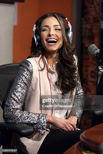 Miss Universe Olivia Culpo visits "Sway in the Morning" on Eminem's Shade 45 channel in the SiriusXM studios on January 4, 2013 in New York City.