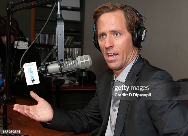 Actor Nathaniel "Nat" Faxon visits "The Frank DeCaro Show"on SiriusXM OutQ at the SiriusXM Studios on January 4, 2013 in New York City.