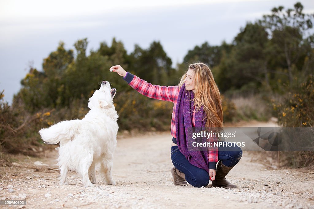 Woman and her dog