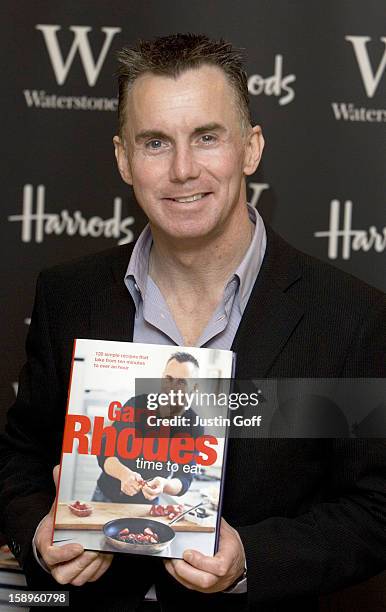 Gary Rhodes Signs Copies Of His New Book 'Gary Rhodes - Time To Eat' At Harrods In London.