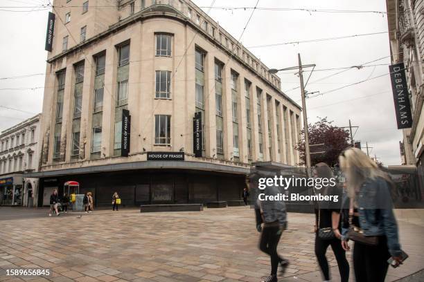 The closed down House of Fraser and Debenhams department stores in the town centre of Middlesbrough, UK, on Sunday, June 4, 2023. While the UK isn't...
