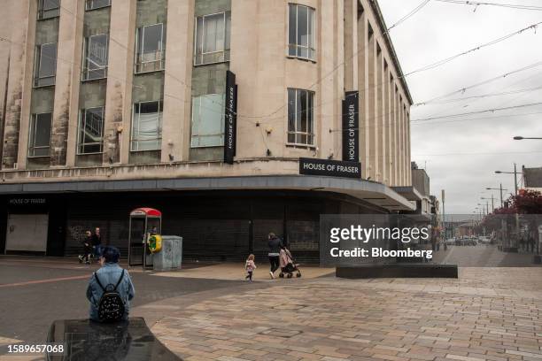 The closed down House of Fraser department store in the town centre of Middlesbrough, UK, on Sunday, June 4, 2023. While the UK isn't alone among...