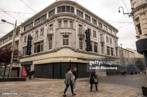 The closed down Debenhams department store in the town centre of Middlesbrough, UK, on Sunday, June 4, 2023. While the UK isn't alone among western...