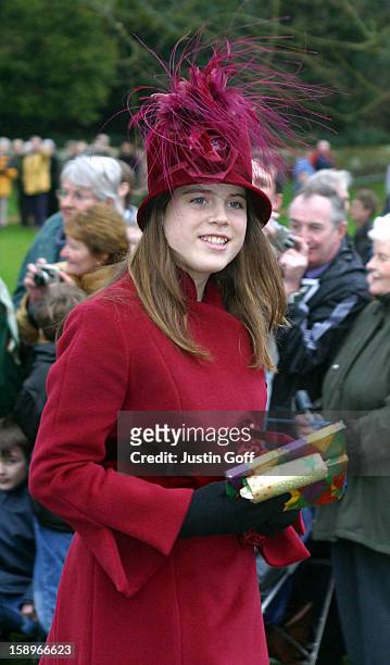 Princess Eugenie Attends The Christmas Morning Service At Sandringham Church.