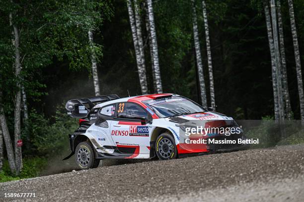 Elfyn Evans of Great Britain and Scott Martin of Great Britain are competing with their Toyota Gazoo Racing WRT Toyota GR Yaris Rally1 during Day One...