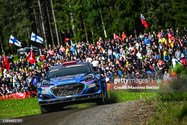 Pierre-Louis Loubet of France and Nicolas Gilsoul of Belgium are competing with their M-Sport Ford WRT Ford Puma Rally1 Hybrid during Day One of the...