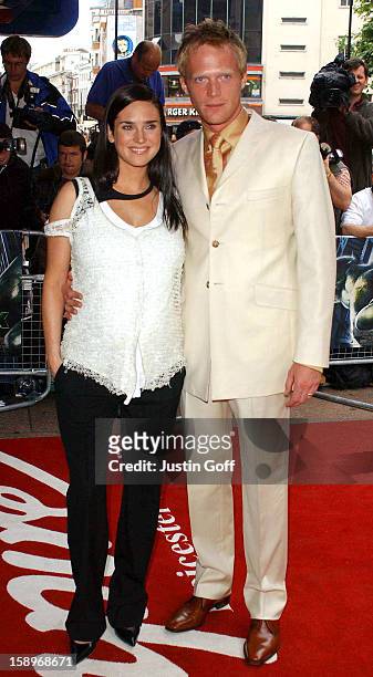Jennifer Connelly & Paul Bettany Attend 'The Hulk' Premiere In London.