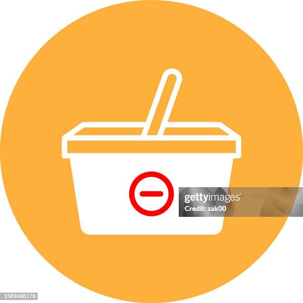 market basket icon - purchase order vector stock illustrations
