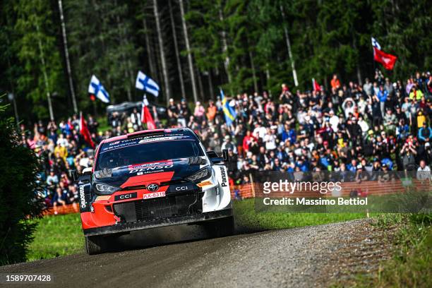 Jari Matti Latvala of Finland and Juho Hanninen of Finland are competing with their Toyota Gazoo Racing WRT Toyota GR Yaris Rally1 during Day One of...