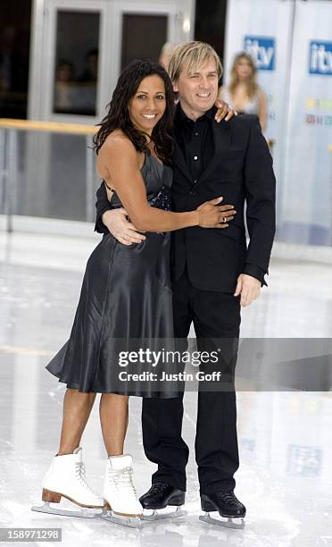 Kelly Holmes & Alexei Kislitsyn Attend The Tv Press Launch Of 'Dancing On Ice' At London'S Natural History Museum.