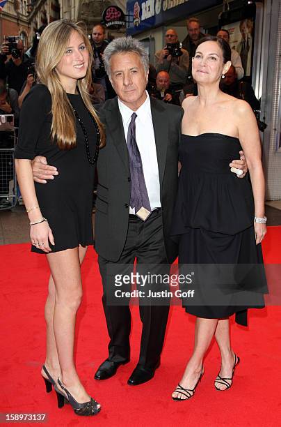Dustin Hoffman And His Wife Lisa Gottsegen And Daughter Karina Arrive At The Gala Premiere Of Last Chance Harvey At The Odeon West End In London.