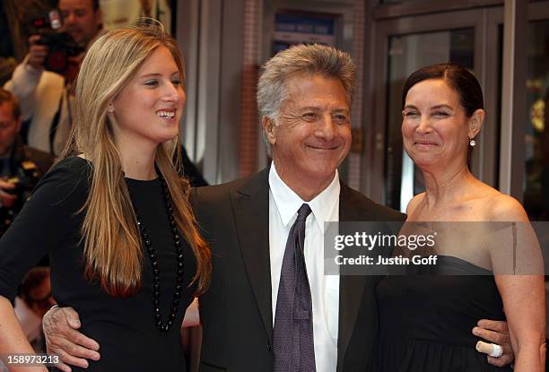 Dustin Hoffman And His Wife Lisa Gottsegen And Daughter Karina Arrive At The Gala Premiere Of Last Chance Harvey At The Odeon West End In London.
