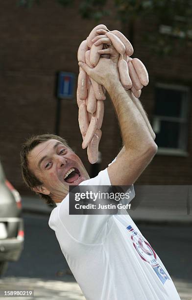 Phil Tufnell Attends A Photocall To Launch British Sausage Week In London.