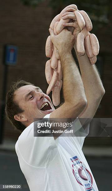 Phil Tufnell Attends A Photocall To Launch British Sausage Week In London.