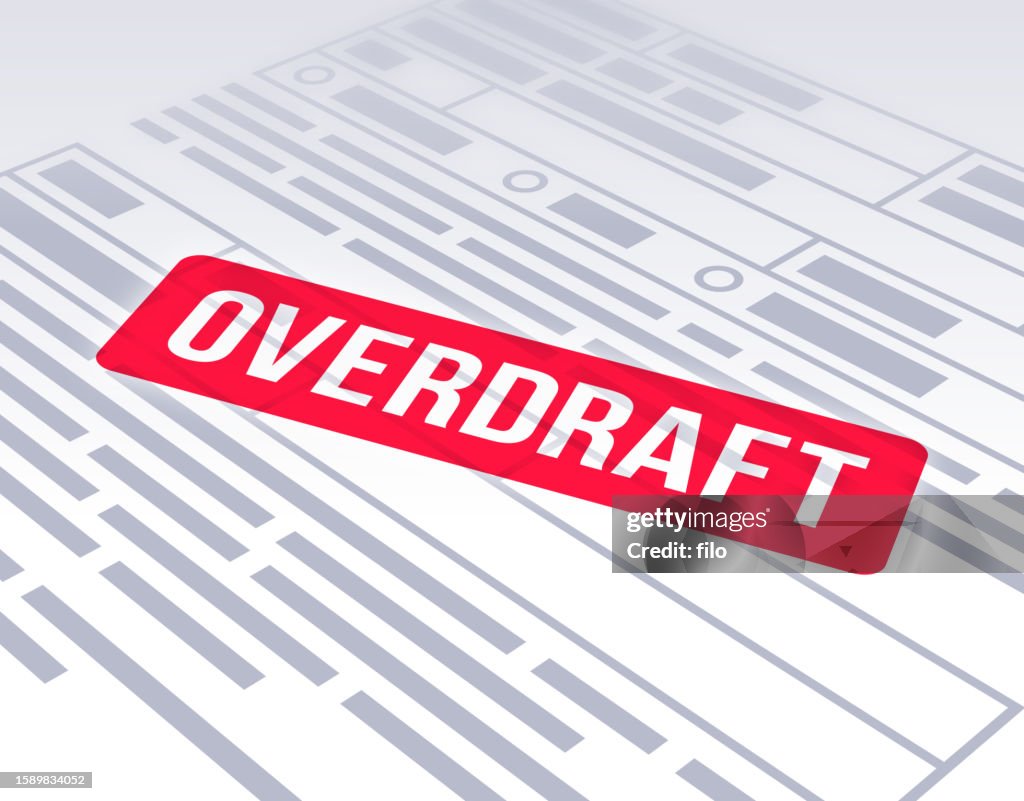 Overdraft Bank Account Document Stamp High-Res Vector Graphic - Getty ...