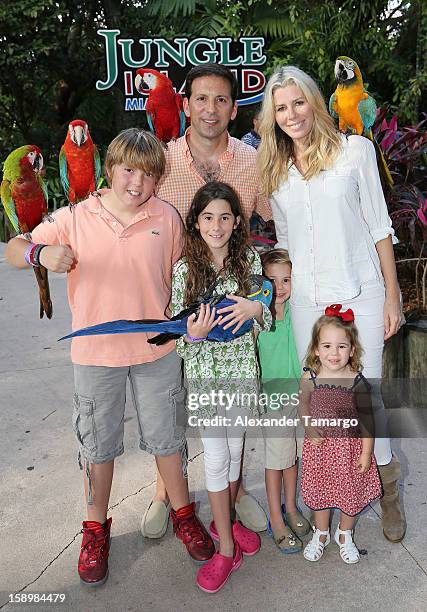 Harrison Drescher, Reid Drescher, Veronica Drescher, Hudson Drescher, Aviva Drescher and Sienna Drescher are seen during the Jungle Island VIP Safari...