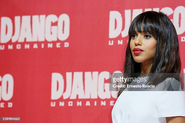 Actress Kerry Washington attends the 'Django Unchained' premiere at Cinema Adriano on January 4, 2013 in Rome, Italy.