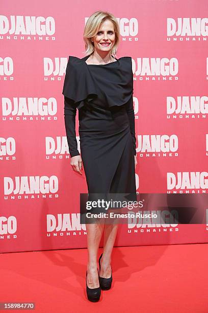 Actress Isabella Ferrari attends the 'Django Unchained' premiere at Cinema Adriano on January 4, 2013 in Rome, Italy.