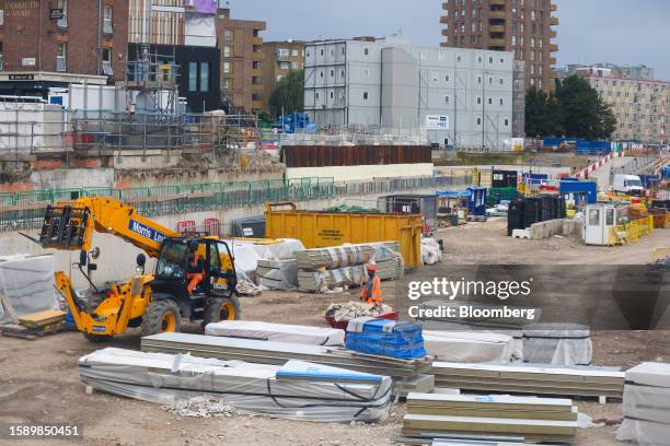 The HS2 development site at Euston station district of London, UK, on Tuesday, Aug. 8, 2023. The Office of National Statistics are due to release the...