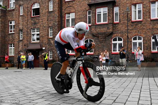 Michał Kwiatkowski of Poland and Team INEOS Grenadiers sprints during the 80th Tour de Pologne 2023, Stage 6 a 16.6km individual time trial stage...