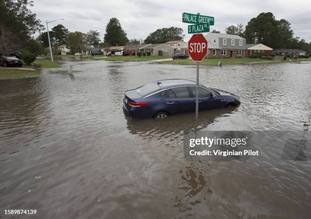 Car is stranded at a Virginia Beach intersection after Hurricane Matthew in 2016. The Community Flood Preparedness Fund, which awarded $22 million in...