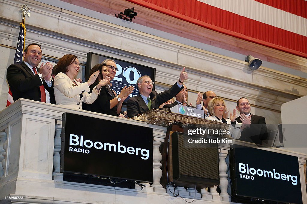 Bloomberg Radio Host Tom Keene And Reporter Charlie Pellett Ring NYSE Closing Bell