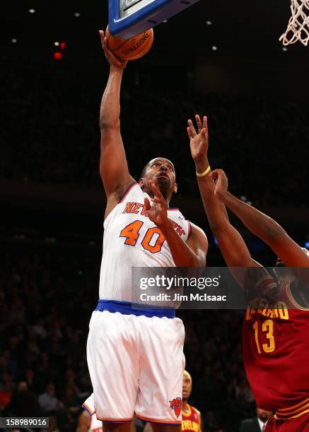 Kurt Thomas of the New York Knicks in action against the Cleveland Cavaliers at Madison Square Garden on December 15, 2012 in New York City. The...