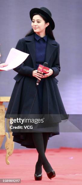 Chinese actress Fan Bingbing attends the 3rd Wuhan Fair on December 28, 2012 in Wuhan, Hubei Province of China.