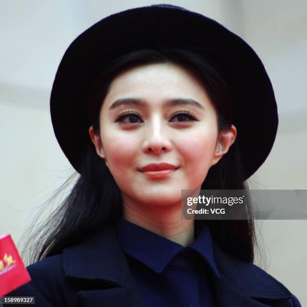 Chinese actress Fan Bingbing attends the 3rd Wuhan Fair on December 28, 2012 in Wuhan, Hubei Province of China.