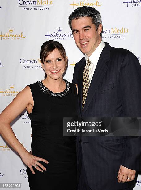 Actress Kellie Martin and husband Keith Christian attend the Hallmark Channel 2013 winter press gala at Huntington Library on January 4, 2013 in...