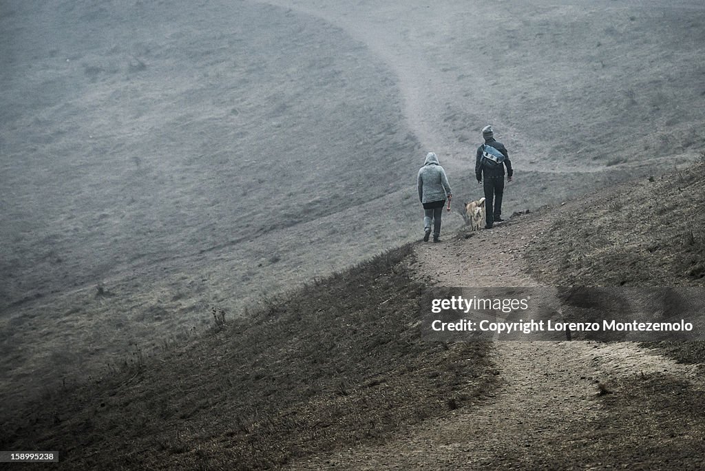 Foggy family outing | bernal heights park