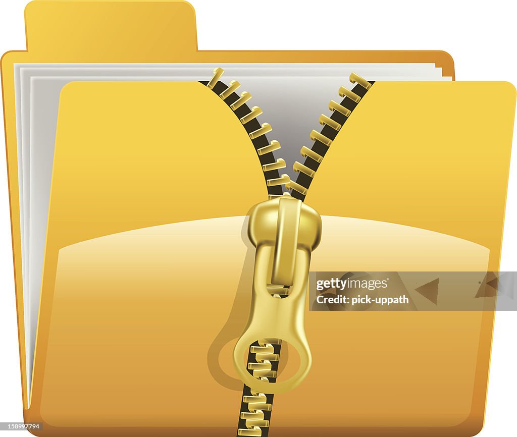 Zipped Folder Example Zip Folder High-Res Vector Graphic - Getty Images