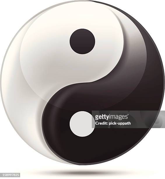 illustrazioni stock, clip art, cartoni animati e icone di tendenza di yin yang - fu ying