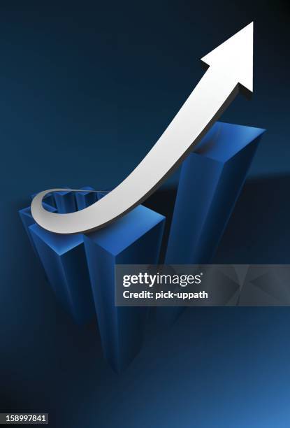 spiral up - 3d bar chart stock illustrations