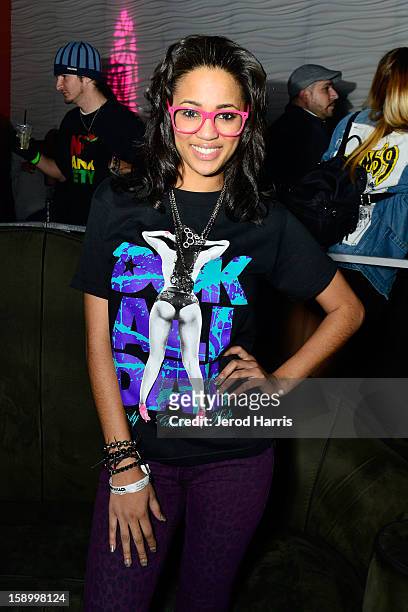 Television personality Camilla Poindexter attends the DGK Agenda after party at Cafe Sevilla on January 4, 2013 in Long Beach, California.