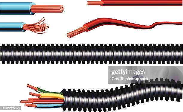 stockillustraties, clipart, cartoons en iconen met wires - wire cut