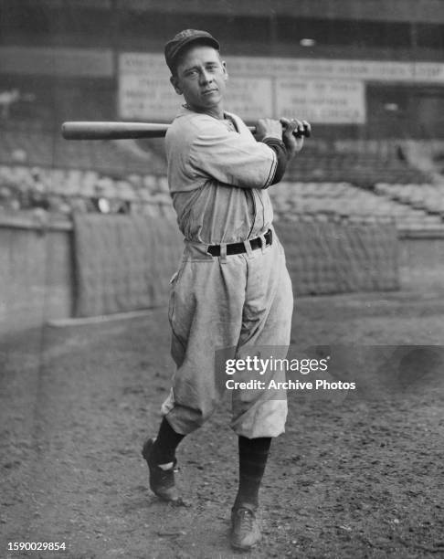 Portrait of Gus Mancuso , Catcher for the New York Giants of the National League during the Major League Baseball season circa May 1935 at the Polo...