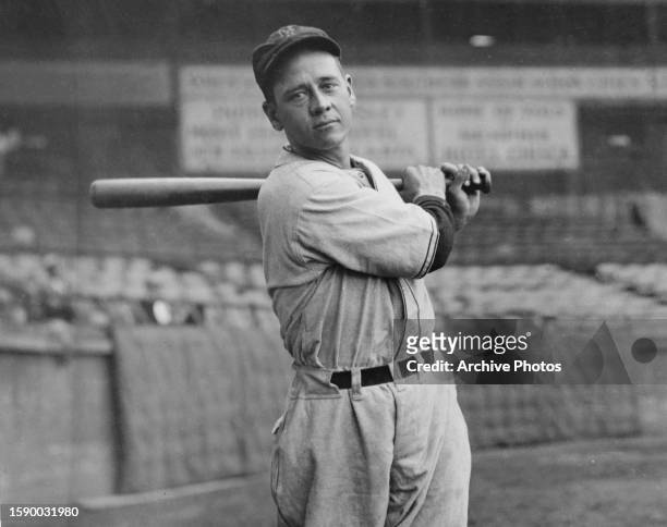 Portrait of Gus Mancuso , Catcher for the New York Giants of the National League during the Major League Baseball season circa May 1935 at the Polo...