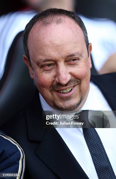 Rafael Benitez, manager of Chelsea looks on before the FA Cup Third Round match between Southampton and Chelsea at St Mary's Stadium on January 5,...