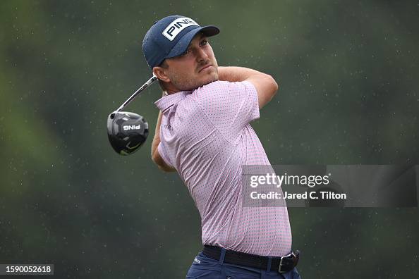 Austin Cook Indiana Austin Cook of the United States plays his shot from the 11th tee ...