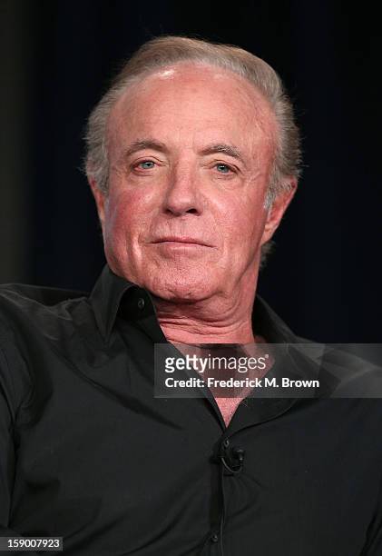 Actor James Caan speaks onstage at the "Magic City" panel discussion during the Starz portion of the 2013 Winter TCA Tour- Day 2 at Langham Hotel on...