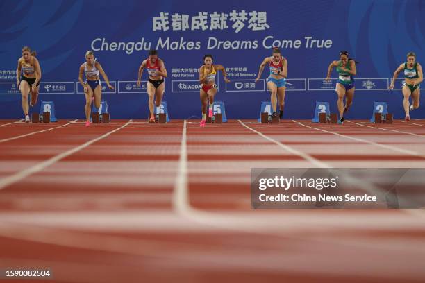 Talea Prepens of Team Germany, Viktoria Forster of Team Slovakia, Magdalena Lindner of Team Austria, Liang Xiaojing of Team China, Patrizia van der...