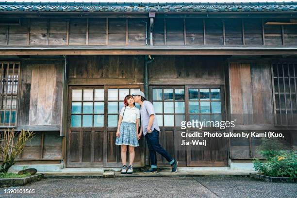 a couple  traditional japanese building. - nice old town stock pictures, royalty-free photos & images