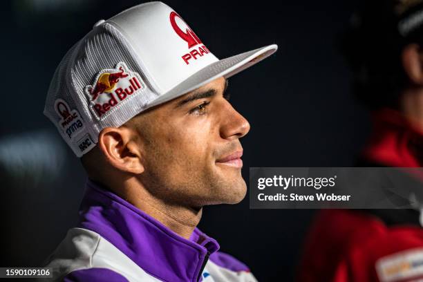 Jorge Martin of Spain and Prima Pramac Racing looks on at the press conference ahead of the MotoGP Monster Energy British Grand Prix at Silverstone...