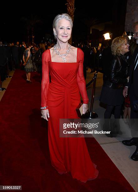 Actress Helen Mirren arrives at the 24th annual Palm Springs International Film Festival Awards Gala at the Palm Springs Convention Center on January...