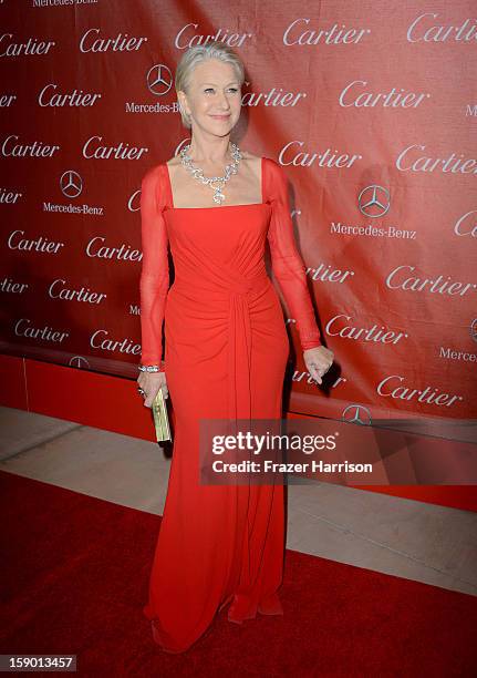 Actress Helen Mirren arrives at the 24th annual Palm Springs International Film Festival Awards Gala at the Palm Springs Convention Center on January...